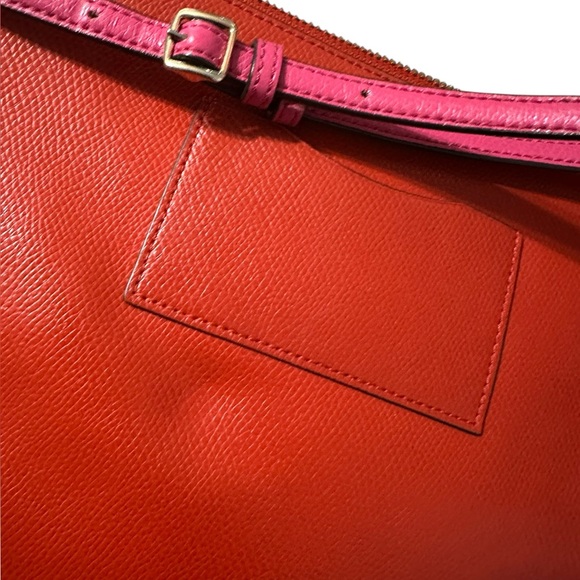 COACH East West Pop Up Pouch Crossbody Red Orange Pink - Picture 8 of 14